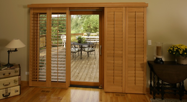 San Antonio wood shutter sliding door